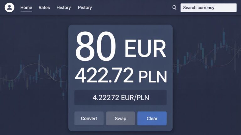 80 euro ile to zł?